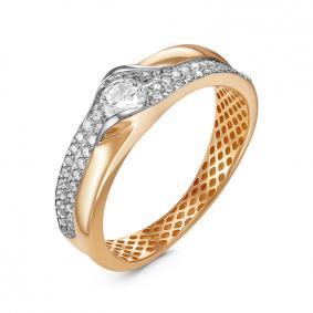 Золотое кольцо КЮЗ Del'ta Dдф110317р с фианитом Dдф110317р фото