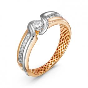 Золотое кольцо КЮЗ Del'ta Dдф110319р с фианитом Dдф110319р фото