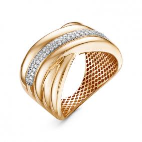 Золотое кольцо КЮЗ Del'ta Dдф110329р с фианитом Dдф110329р фото