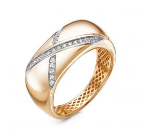 Золотое кольцо КЮЗ Del'ta Dдф110422 с фианитом Dдф110422 фото