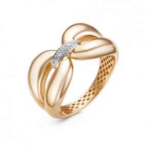 Золотое кольцо КЮЗ Del'ta Dдф110540р с фианитом Dдф110540р фото