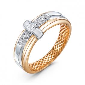 Золотое кольцо КЮЗ Del'ta Dдф110643 с фианитом Dдф110643 фото