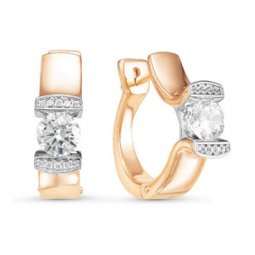 Золотые серьги КЮЗ Del'ta Dдф120011 с фианитом Dдф120011 фото