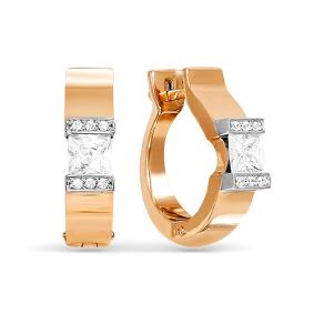 Золотые серьги КЮЗ Del'ta Dдф120013 с фианитом Dдф120013 фото