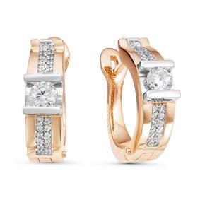 Золотые серьги КЮЗ Del'ta Dдф120067 с фианитом Dдф120067 фото