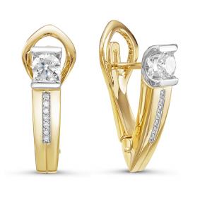 Золотые серьги КЮЗ Del'ta Dдф120083л с фианитом Dдф120083л фото
