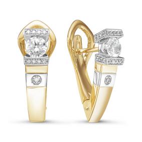 Серьги из лимонного золота КЮЗ Del'ta Dдф120112л с фианитом Dдф120112л фото