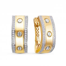Серьги из лимонного золота КЮЗ Del'ta Dдф1201514рл с фианитом Dдф1201514рл фото