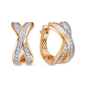 Золотые серьги КЮЗ Del'ta Dдф120153 с фианитом Dдф120153 фото