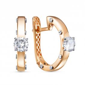 Золотые серьги КЮЗ Del'ta Dдф1201534р с фианитом Dдф1201534р фото