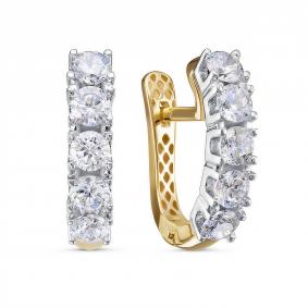 Серьги из лимонного золота КЮЗ Del'ta Dдф1201623рл с фианитом Dдф1201623рл фото