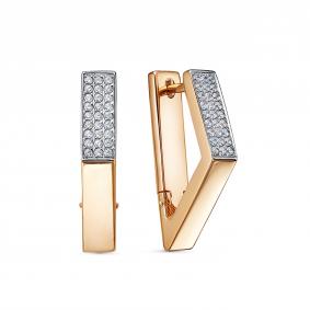 Золотые серьги КЮЗ Del'ta Dдф1201637р с фианитом Dдф1201637р фото