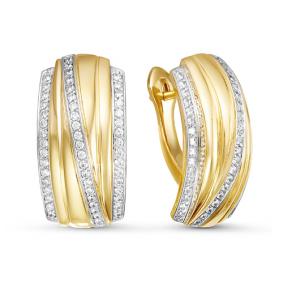 Серьги из лимонного золота КЮЗ Del'ta Dдф120176л с фианитом Dдф120176л фото
