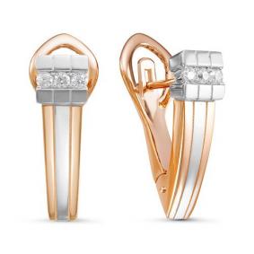 Золотые серьги КЮЗ Del'ta Dдф120180 с фианитом Dдф120180 фото