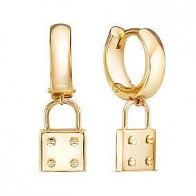 Серьги из лимонного золота КЮЗ Del'ta Dдф1201815рл Dдф1201815рл фото