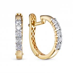 Серьги из лимонного золота КЮЗ Del'ta Dдф1201839рл с фианитом Dдф1201839рл фото