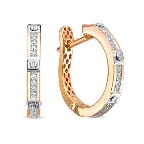 Золотые серьги КЮЗ Del'ta Dдф1201862р с фианитом Dдф1201862р фото