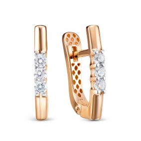 Золотые серьги КЮЗ Del'ta Dдф1201864р с фианитом Dдф1201864р фото