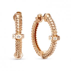 Золотые серьги КЮЗ Del'ta Dдф1201944р с фианитом Dдф1201944р фото