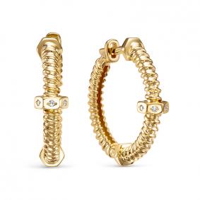 Серьги из лимонного золота КЮЗ Del'ta Dдф1201944рл с фианитом Dдф1201944рл фото