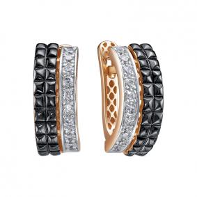 Золотые серьги КЮЗ Del'ta Dдф1201967р с фианитом Dдф1201967р фото