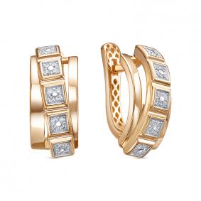 Золотые серьги КЮЗ Del'ta Dдф1202022р с фианитом Dдф1202022р фото