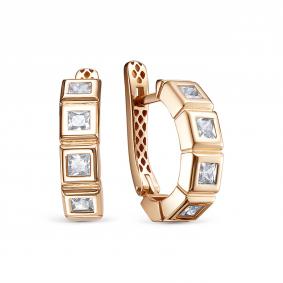 Золотые серьги КЮЗ Del'ta Dдф1202052р с фианитом Dдф1202052р фото