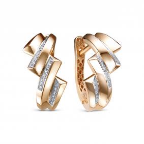 Золотые серьги КЮЗ Del'ta Dдф1202076р с фианитом Dдф1202076р фото