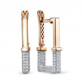 Золотые серьги КЮЗ Del'ta Dдф1202187р с фианитом Dдф1202187р фото