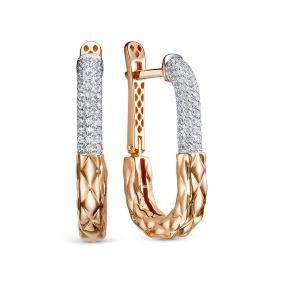 Золотые серьги КЮЗ Del'ta Dдф1202194р с фианитом Dдф1202194р фото