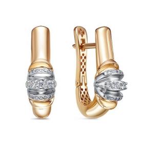 Золотые серьги КЮЗ Del'ta Dдф120277р с фианитом Dдф120277р фото