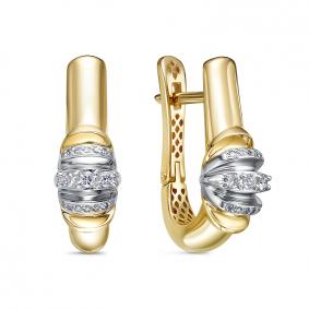 Серьги из лимонного золота КЮЗ Del'ta Dдф120277рл с фианитом Dдф120277рл фото