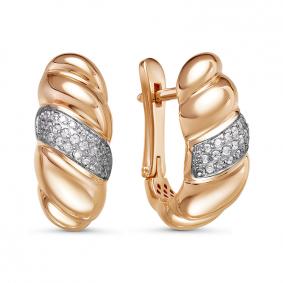 Золотые серьги КЮЗ Del'ta Dдф120350р с фианитом Dдф120350р фото