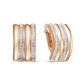 Золотые серьги КЮЗ Del'ta Dдф120362р с фианитом Dдф120362р фото