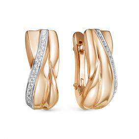 Золотые серьги КЮЗ Del'ta Dдф120369р с фианитом Dдф120369р фото