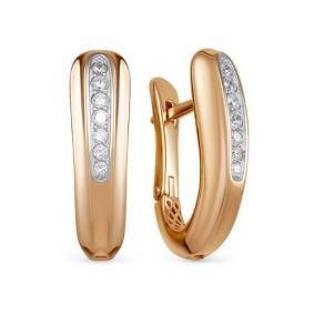 Золотые серьги КЮЗ Del'ta Dдф120413р с фианитом Dдф120413р фото