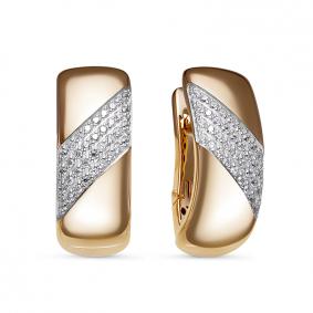 Золотые серьги КЮЗ Del'ta Dдф120414р с фианитом Dдф120414р фото