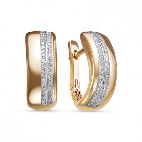 Золотые серьги КЮЗ Del'ta Dдф120415р с фианитом Dдф120415р фото