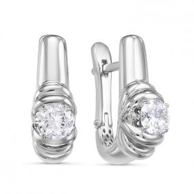 Золотые серьги КЮЗ Del'ta Dдф120433рб с фианитом Dдф120433рб фото