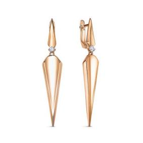 Золотые серьги КЮЗ Del'ta Dдф120442р с фианитом Dдф120442р фото