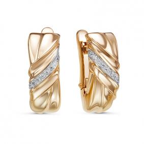 Золотые серьги КЮЗ Del'ta Dдф120483р с фианитом Dдф120483р фото