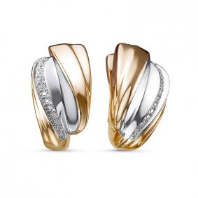 Золотые серьги КЮЗ Del'ta Dдф120486р с фианитом Dдф120486р фото