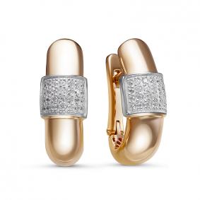 Золотые серьги КЮЗ Del'ta Dдф120511р с фианитом Dдф120511р фото