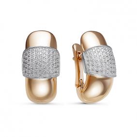 Золотые серьги КЮЗ Del'ta Dдф120512р с фианитом Dдф120512р фото