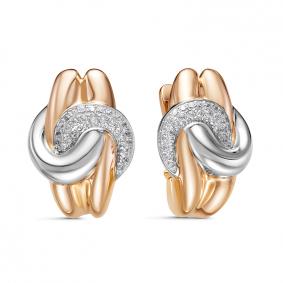 Золотые серьги КЮЗ Del'ta Dдф120515р с фианитом Dдф120515р фото