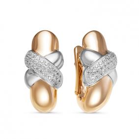 Золотые серьги КЮЗ Del'ta Dдф120516р с фианитом Dдф120516р фото