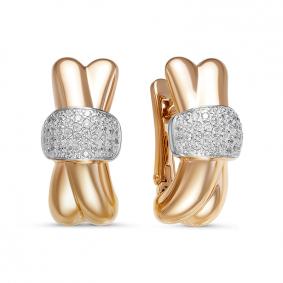 Золотые серьги КЮЗ Del'ta Dдф120517р с фианитом Dдф120517р фото