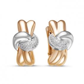 Золотые серьги КЮЗ Del'ta Dдф120518р с фианитом Dдф120518р фото