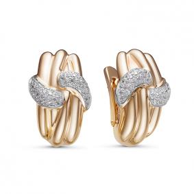 Золотые серьги КЮЗ Del'ta Dдф120520р с фианитом Dдф120520р фото