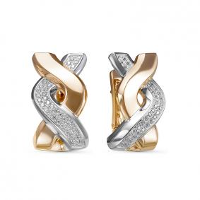 Золотые серьги КЮЗ Del'ta Dдф120521р с фианитом Dдф120521р фото